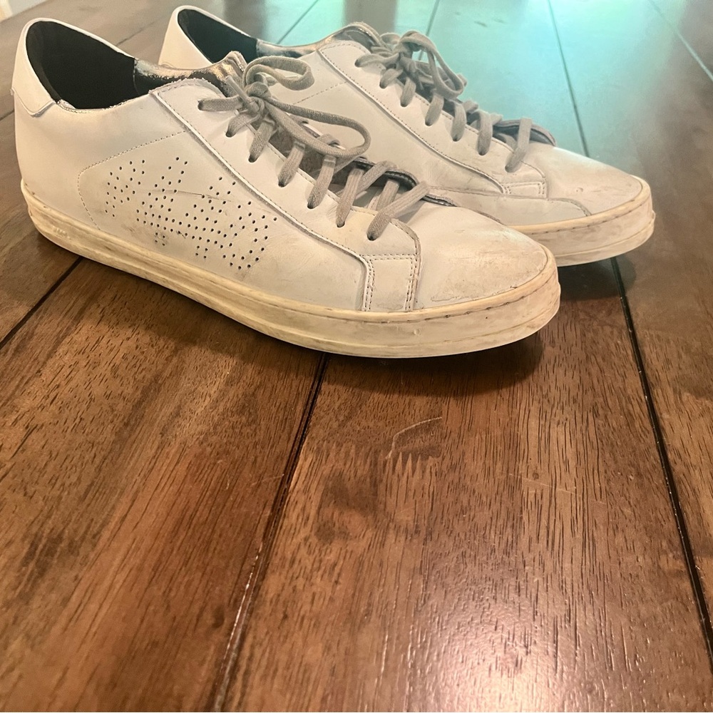 Men’s P448 white distressed sneakers